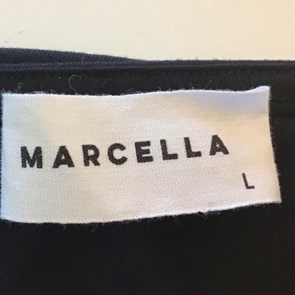 Marcella Valeria European Ponte One Shoulder Gown Black Illusion Sleeve Large - Picture 7 of 8